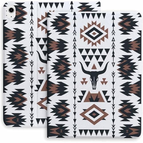 American Western Aztec Pattern Case for iPad 9th/10th/11th Gen,Mini 5/4/3/2/1(7.9in) Mini 6 (8.3in) Mini 7(8.3in),Air 4/5/6/7,Pro 11in(2020/2021/2022/2024) Auto Wake/Sleep