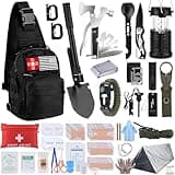 Survival Kit, Gifts for Fathers Day Men, Women, 251pcs Emergency Survival Gear and Supplies Equipment, First Aid Kit with Crossbody Bag, Camping Essentials for Earthquake, Hiking, Outdoor Adventure