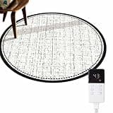 Dalumian Electric Heated Rug, Graphene Electric Heating Carpet, Floor Warmer w/Adjustable Temperature&12 Hour Timer, Heated Yoga Mat for Home Office Study Playroom, Round(C,120 * 120cm)