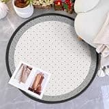 Labasuan Graphene Electric Heated Rug, Round Floor Warming Heater, Detachable Foldable, Waterproof Foot Warmer, for Yoga, Pilates, Bedroom, Nursery Kids Room Decor(39.3in)