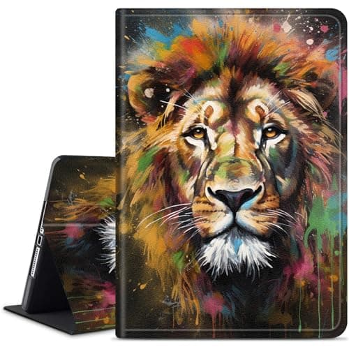 Dikoer for Amazon Kindle Fire HD 10 & 10 Plus Tablet Case(11th/13th Generation, 2021/2023 Release), Lightweight Adjustable Stand Back Shell Protection Smart Cover for Fire HD 10 2021 10.1 Inch, Lion
