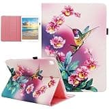 Dluggs Tablet Case for iPad 9th 8th 7th Generation Case 10.2 Inch (2021/2020/2019 Release), Multi-Angle Viewing Stand PU Leather Wallet Cover with Auto Sleep/Wake, Bird