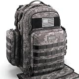 Dinictis Dad Diaper Bag, Mens Diaper Bag Backpack with Diaper Changing Mat, Military Diaper Backpack with Molle Webbing, Waterproof Pouch, Baby Wipes pocket, Insulated Bottle Pockets- Black Camo