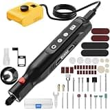 Ecarke Cordless Rotary Tool Kit Compatible with Dewalt 20V Battery, 25000RPM 5-Speed & 108 Accessories, Dog Nail Grinder with LED Light for DIY Crafts, Sanding, Engraving, Polishing(Tool Only)