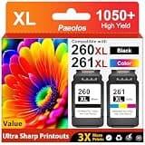 Paeolos Replacement for Canon 260XL and 261XL Ink Cartridges High Yield