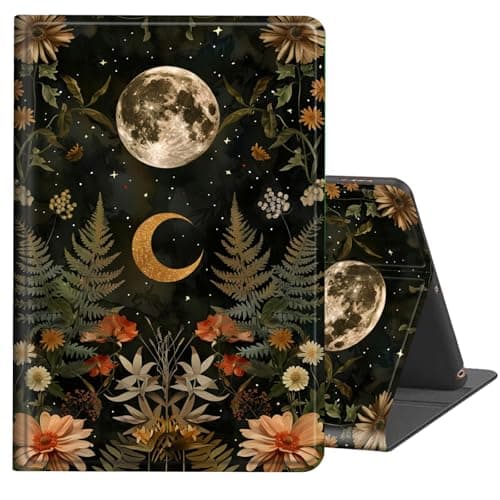 BREIDMKFM Case for Microsoft Surface Pro 11/10/9 13-Inch,Auto Wake/Sleep Multi-Angle Viewing PU Leather Slim Thin Shockproof Protective Folio Stand Smart Cover,﻿Wildflower Moon