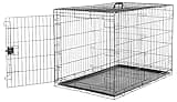 Amazon Basics Portable, Foldable Metal Wire Dog Crate with Removable Tray, Divider Panel, Easy to Assemble, for Large Dogs, 48 x 30 x 32.5 in, Black