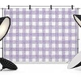 Purple Buffalo Plaid Backdrop 7x5ft Farmhouse Checked Vintage Geometric Art Photography Backdrop Photoshoot Background Tapestry Banner for Birthday Baby Shower Decor Party Video Photo Studio Props
