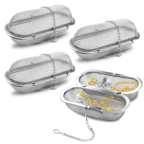CuraceQ Ultrasonic Cleaner Basket with Locks, Stainless Steel Ultrasonic Basket for Jewelry Steam Cleaner and Watch Cleaner, Ultrasonic Cleaning Basket for Small Parts Washing