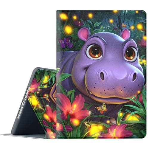 FGDRFGRW Case for All-New Amazon Fire HD 8/8 Plus (12th/10th Generation,2024/2022/2020),Adjustable Stand Auto Wake/Sleep Function Full Body Protection Cover - Purple Hippo
