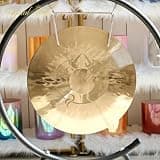 Crystal Soul Unicorn Print Meditation Wind Gong with Mallet Customizable for Meditation Yoga Sound Healing (12inch)