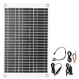 15W ETFE Flexible Solar Panel Kit, Portable Polycrystalline Solar Charger with Dual USB Ports for 12V Car Battery and Mobile Phone