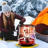 Kerosene Heater, 9000 BTU Portable Indoor Kerosene Stove for Emergency Heating, Cooking, Camping, Hunting, 4.5L Fuel Tank, 21-Hour Burn Time, Non-Electric Red