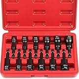 12-Piece Magnetic Nut Driver Set - Premium Impact Power Hex Nut Driver Drill Bit Master Kit, SAE & Metric, 1/4-Inch Quick-Change