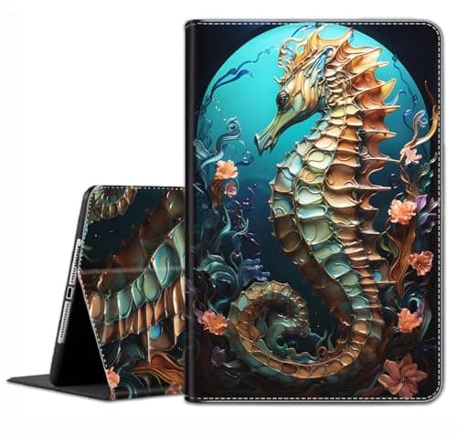 Case for Galaxy Tab A7 10.4 Inch 2022/2020 (SM-T509 T500 T503 T505 T507) - Slim Fit Standing Cover with Auto Sleep/Wake for Samsung Galaxy Tab A7 10.4 Inch，Seahorse Colorful