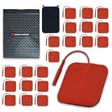 NEOCARBON Reusable Electrode Pads for TENS Pro Unit, Premium Replacement Square Pads with Plastic Holder, Set of 10 Pairs, Red