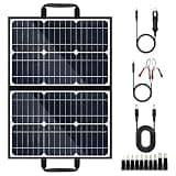 42W Foldable Solar Panel, Monocrystalline for Excellent Efficiency, Portable Outdoor Camping & Emergency Charger with Multiple Cables, Adaptors, 22.4 x 16.6 in
