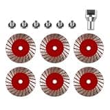 1.57 Diamond Saw Blades Set,Mini Cutting Disc for Grinder with Removable Flange (5/8-11 Thread),Angle Grinder Cutting Disc for Marble,Concrete,and Tile,Not Designed for Rotary Tools Like Dremel,6Pack