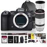 Canon EOS R6 Mark II Mirrorless Camera with Stop Motion Animation Firmware + Canon RF 100-500mm f/4.5-7.1 L is USM Lens for Wildlife & Sports Photography, 7K Video | 64GB Card + Photo Software + More