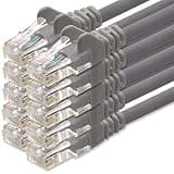 1aTTack.de Network cable Cat.6 - gray - 10x - 2m - (set) - CAT6 Ethernet cable Lanka cable 1000 Mbits patch cable