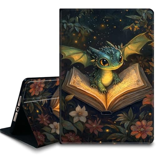Bxgolkgd Tablet Case for Microsoft Surface Go 4/3/2/1 10.5 Inch,Shockproof Stand Cover with Heat Dissipation,Auto Wake/Sleep Function,Cute Dragon Reading Book