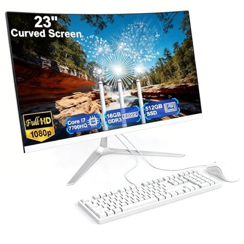 SAINTDISE 23.8“ All-in-One Desktop Computer Core i7 up to 3.8Ghz All in one PC 16GB RAM 512GB SSD Dual-Band WiFi Bluetooth 5.3 Complete with Wired Keyboard Mouse