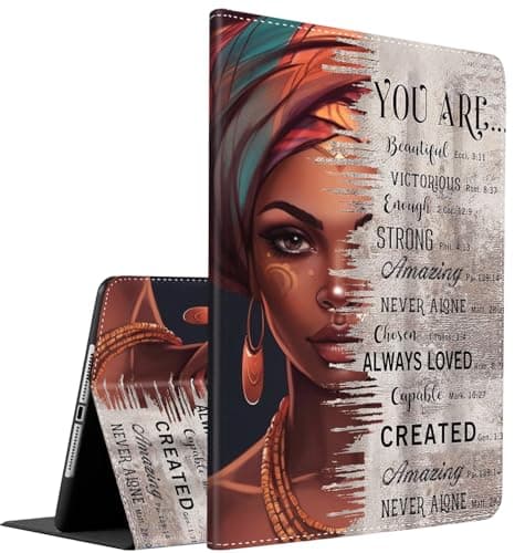 Case for Samsung Galaxy Tab S10 Lite/ S10 FE/ S9 FE 5G 10.9 Inch/Tab S9 11 Inch, Multi-Angle Smart Stand Cover Auto Sleep/Wake for Galaxy S10 Lite ，African American Black Girl Quotes