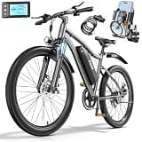 Electric Bike for Adults, 26" Commuter Ebikes with 5-Level Pedal Assist & 7-Speed Gears, 25MPH, 720W Motor, 375Wh Battery, 50 Miles, Lockable Suspension Fork, Lightweight Electric Mountain Bicycles.