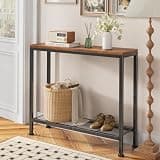 Simple Trending Console Table, 32" Sofa Table with Storage Shelf, Narrow Entryway Table, for Hallway, Behind The Couch, Living Room, Rustic Brown