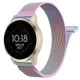 Astorgos 18mm Metal Watch Band Compatible with Venu 4 41mm/3S/2S; Forerunner 265S/255S; Vivoactive 4S/Vivomove 3S, Mesh Stainless Steel Replacement Strap Clasp Wristband, Rainbow