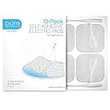 PurePulse Pro TENS Unit Massager Pads – Premium 10-Pack of 4 Square, Self-Adhesive 2” x 2” Replacement Electrode Pads (Total of 40 Pads)