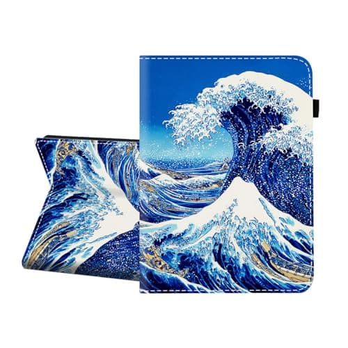 CICPLKSE Case for All-New Amazon Fire HD 8 & 8 Plus Tablet Case (12th/10th Generation, 2024/2022/2020),Premium PU Leather Cover with Auto Sleep Wake,Sea Wave