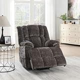 GOWE Pacay Brown Chenille Power Motion Recliner with Lift, Heating & Massage Function