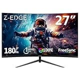 Z-Edge 27 inch Curved Gaming Monitor, FHD 1080P 180Hz 165Hz 144Hz Curved 1500R PC Monitor, MPRT 1ms, FreeSync, Low Blue Light, 350nits,16.7M Colors, UG27 Frameless Bezel, 1X DP and 1X HDMI