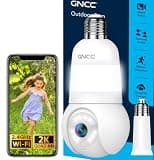 GNCC 2K Light Bulb Security Camera Only 2.4Ghz Outdoor Camera(1-Pack)