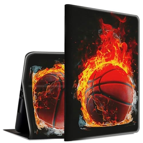 for Samsung Galaxy Tab A9 Plus/A11 Plus Case 11 inch 2023/2025 Release Lightweight Smart Case Adjustable Stand Protective Cover with Auto Wake/Sleep - Fire Basketball