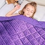 yescool Grape Weighted Blanket 3 lb Small Weighted Blanket for Girls, Minky Weighted Throw Blankets for 20-45lbs, 36 * 48in