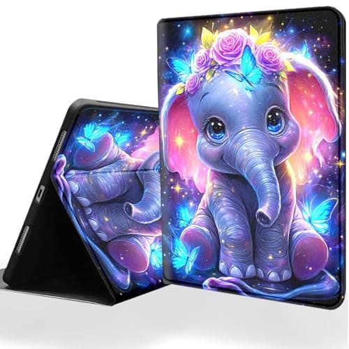 DSRGRGFDJ Tablet Case for Samsung Galaxy Tab S8/S7 11 Inch 2022/2020 Model (SM-X700/X706/T870/T875/T878),Auto Wake/Sleep and Multi-Angle Adjustable Stand Cover - Cute Elephant