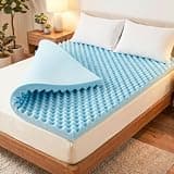 Geekman 2 Inch Memory Foam Mattress Topper,Queen Size,Cooling Gel Foam Mattress Topper for Outdoor,RV,Bedroom,Plush Feel,Breathable,Pressure Relieving,CertiPUR Certified