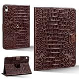 Gexmil Leather Case for iPad (A16) 11th Generation 11 Inch 2025, iPad 10th Generation 10.9 Inch 2022,Magnetic Closure,360 Degree Rotating Stand,Protective Cover Auto Sleep/Wake,Brown Crocodile