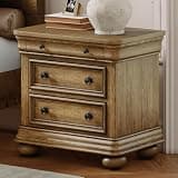 AMERLIFE 26" Fully Assembled Solid Wood Nightstand, Traditional Bedside Table with 3 Drawers, Sofa End Table for Bedroom/Living Room, Farmhouse/Vintage Large Night Stand, Warm Oak