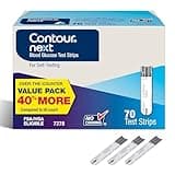 Ascensia Contour Next Blood Glucose Test Strips for Diabetes – 70 Count (1 Pack) - Accurate, No Coding, Second-Chance Sampling, Compatible with All Contour Next Meters for Easy Blood Sugar Testing