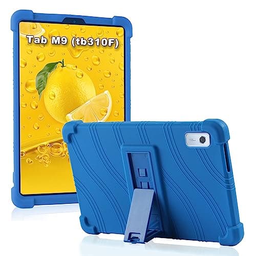 Lenovo Tab M9 Case 9.0 Inch (TB-310FU),ATOOZ Shockproof Soft Silicone Case for Lenovo M9 TB310FU 9.0" Tablet with PC Bracket (Blue)