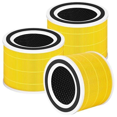 Core 300 Pet Care Replacement Filter for LEVOIT Core 300, Core 300S and Core 300-P Air Purifier, 3-in-1 H13 True HEPA Filter Replacement, Compared to Part # Core 300-RF-PA, 3 Pack, Yellow