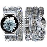JR.DM Boho Beaded Handmade Braided Bracelet Band Women 20mm Compatible with Samsung Galaxy Watch 7/6/5/4/Active 2/4 Classic/6 Classic/5 Pro/FE 40mm 42mm 43mm 44mm 45mm 46mm 47mm