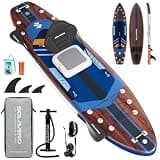SOLAVERO Inflatable Stand Up Paddle Board with Premium SUP Accessories & Kayak Seat, Wide Stable Anti-Slip EVA Deck, 11'6" Inflatable Paddleboard for Adults & Youth of All Skill Levels (Cobalt Sail)