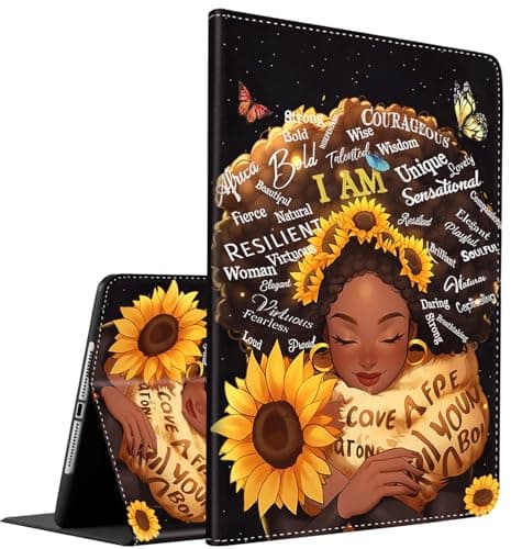 Case for Samsung Galaxy Tab S10 FE Plus, Multi-Angle Smart Stand Cover Auto Sleep/Wake for Galaxy Tab S10 FE+ 13.1 Inch (SM-X620/SM-X626B) 2025 ，African American Women Sunflower Butterfly