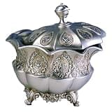 agnixnaf Polyresin Decorative Jewelry Box, Silver Royal Design, Ideal for Home Decoration or Storing Valuables