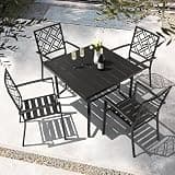 NUU GARDEN 5 Piece Patio Dining Set for 4 with Stackable Chairs