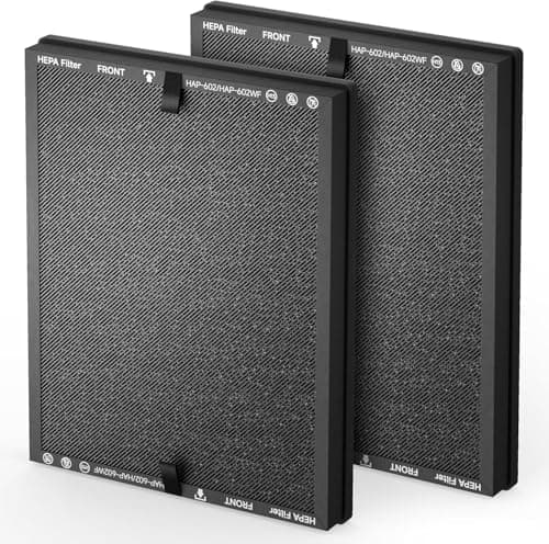 ClearHalo 2-Pack HAP602 Replacement Filter for ECOSELF HAP602/HAP602WF Air Purifier, 3-in-1 HEPA Filtration for Home, Office, Bedroom (HAP603-Blue-4Packs)